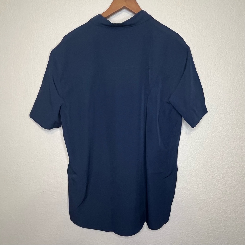 NWT Veboon Navy Blue Short Sleeve Button Down Shirt Men's XL - Picture 9 of 10